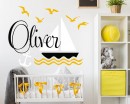 Sailboat and Sea Mew Custom Name Decal